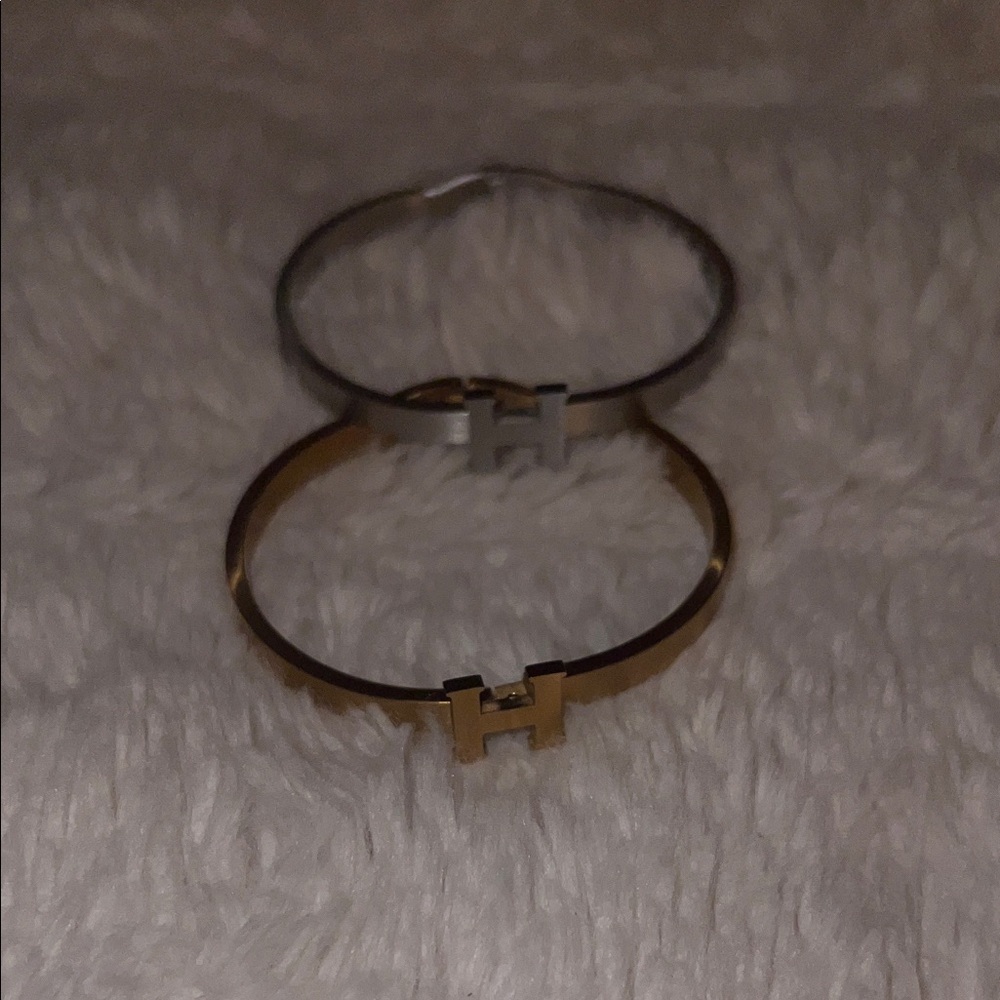 Elegant Gold and Silver H Bracelets